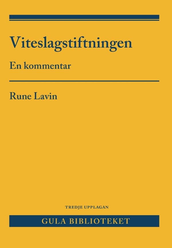 Viteslagstiftningen - En Kommentar (Bok)