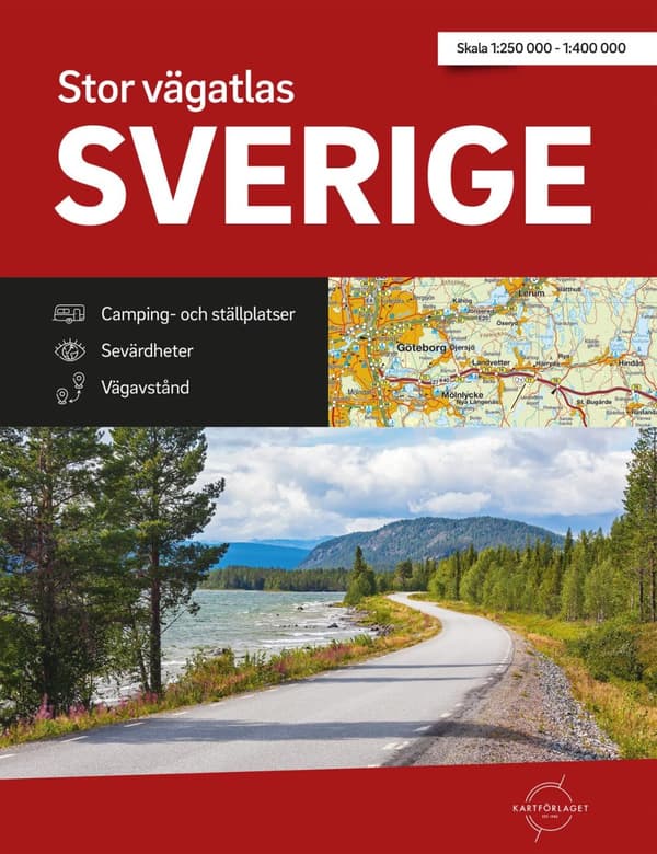 Stor Vägatlas Sverige Kartförlaget, A3 Format, Spiral (Bok)