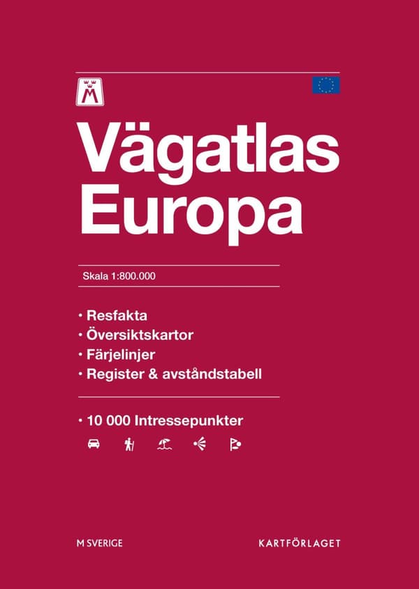 M Vägatlas Europa Skala 1-800 000 (Bok)