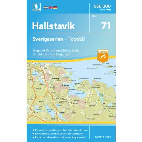71 Hallstavik Sverigeserien Topo50 : Skala 1:50 000
