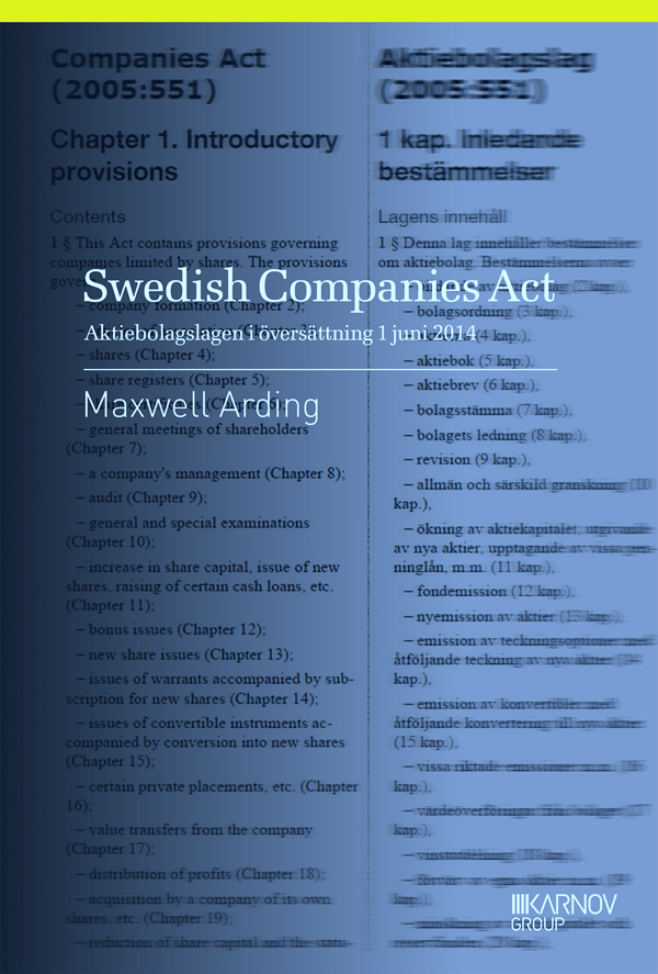 Swedish Companies Act - Aktiebolagslagen I Översättning (Bok)