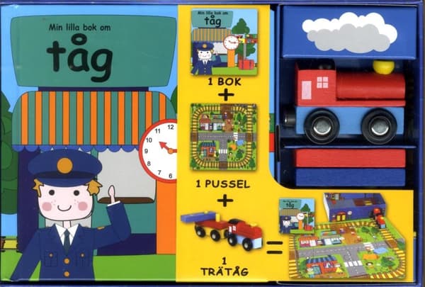 Min Lilla Station (bok, Pussel Och Trätåg) (Bok)