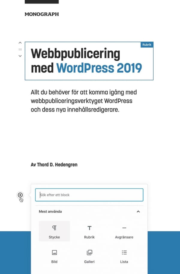 Webbpublicering Med Wordpress 2019 (Bok)