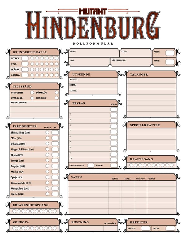 Mutant- Hindenburg. Rollformulärsblock (Bok)