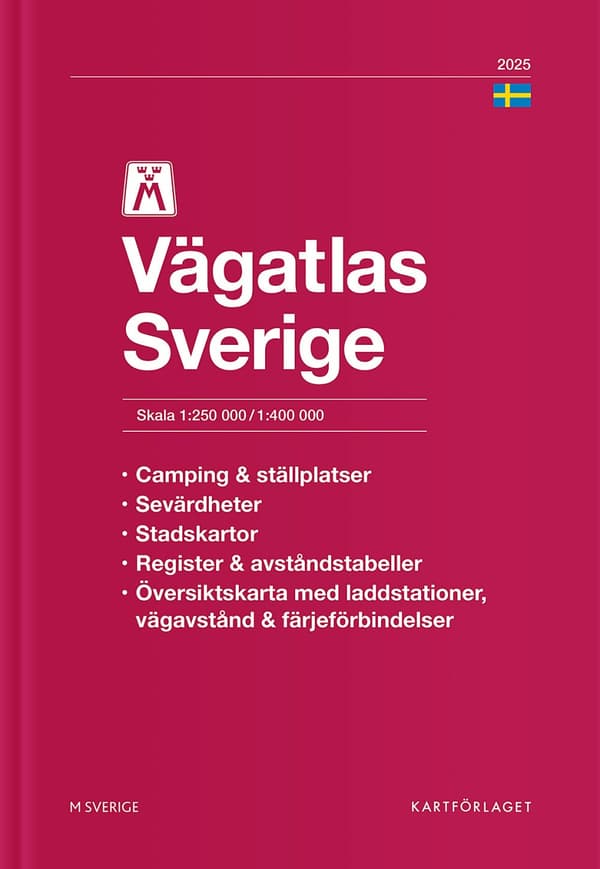 M Vägatlas Sverige 2025 (Bok)