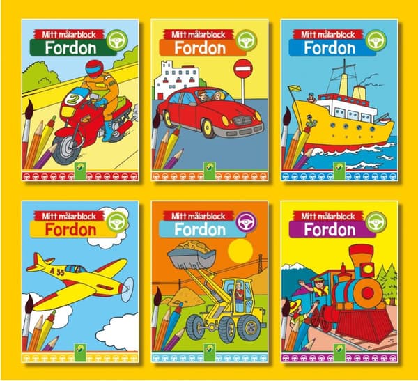 Miitt Målarblock Fordon - 6 Fina Målarblock Med Coola Fordon (Bok)