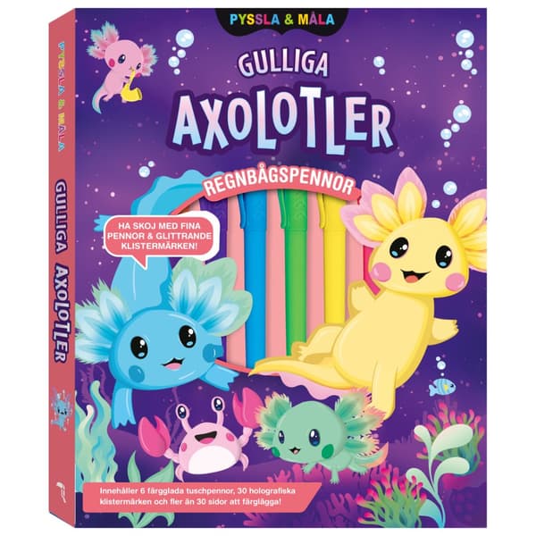 Pyssla Och Måla- Gulliga Axolotler (Bok)