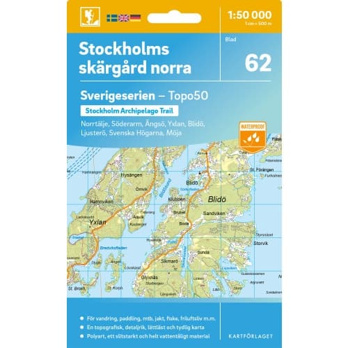 62 Stockholms Skärgård norra Sverigeserien Topo50