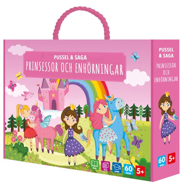 Pussel & Saga. Prinsessor Och Enhörningar (Bok)