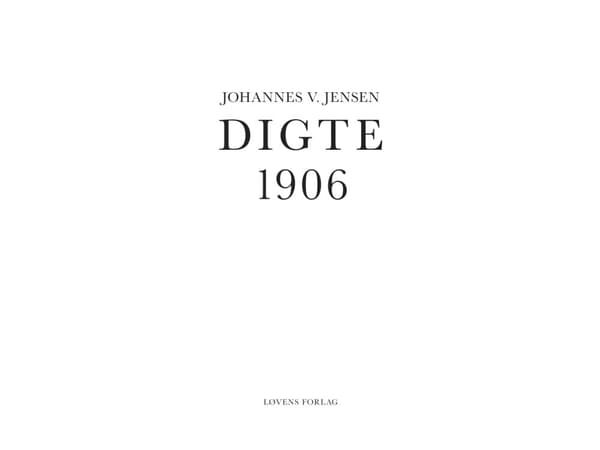 Digte 1906 | Johannes V. Jensen