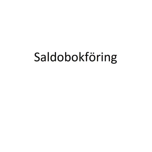 Saldobokföring (häftad)