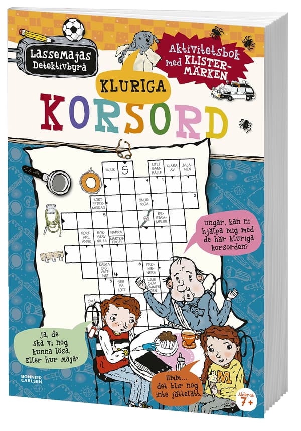 Kluriga Korsord - Aktivitetsbok Med Klistermärken (Bok)