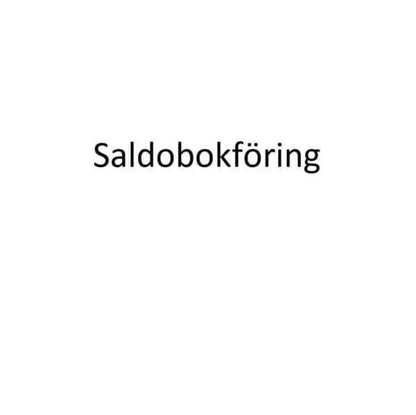 Saldobokföring (Bok)