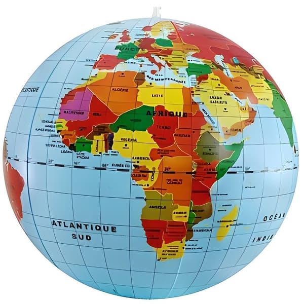 Maxi glob - CARTOTHÈQUE - Geopolitisk världskarta i uppblåsbart material - Huvudfärg: Blå