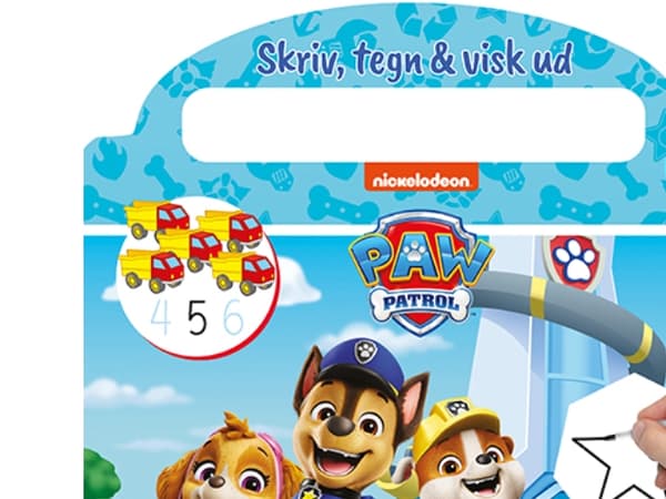 Paw Patrol - Skriv och sudda (kartongbok med icke-permanent penna) | Språk: Danska