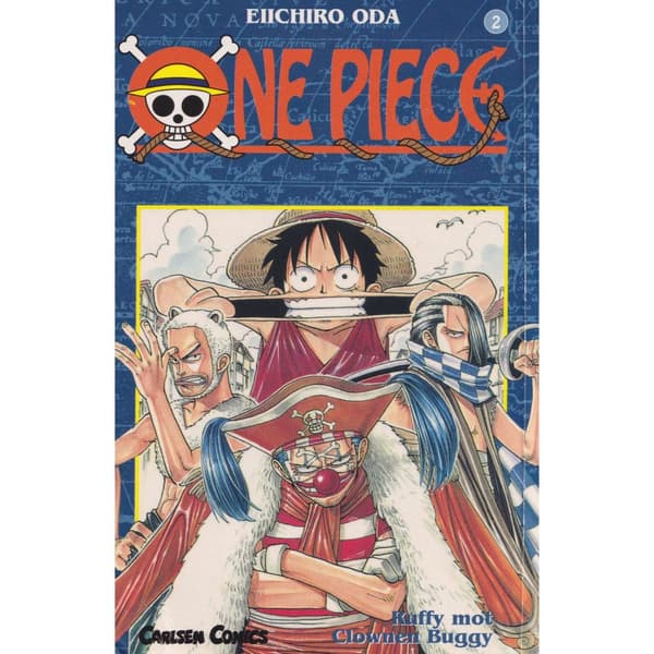 One Piece - 02 - Ruffy mot Clownen Buggy - Eiichiro Oda - Svensk utgåva (Begagnad)