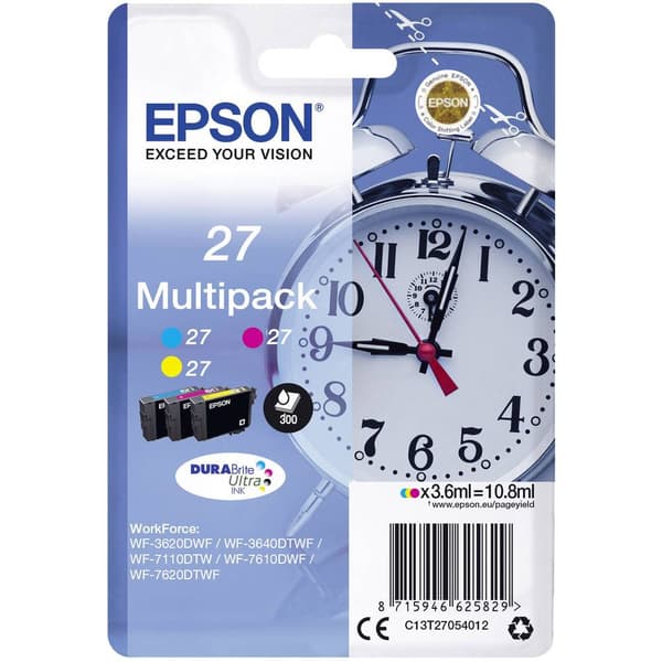 Epson Bläck T2705, 27 Original Kombi-pack Cyan, Gul, Magenta C13T27054012