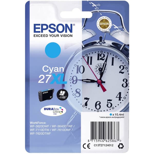 Epson Bläck T2712, 27XL Original Cyan C13T27124012