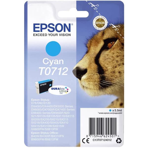 Epson Bläck T0712 Original Cyan C13T07124012