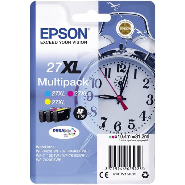 Epson Bläck T2715, 27XL Original Kombi-pack Cyan, Gul, Magenta C13T27154012