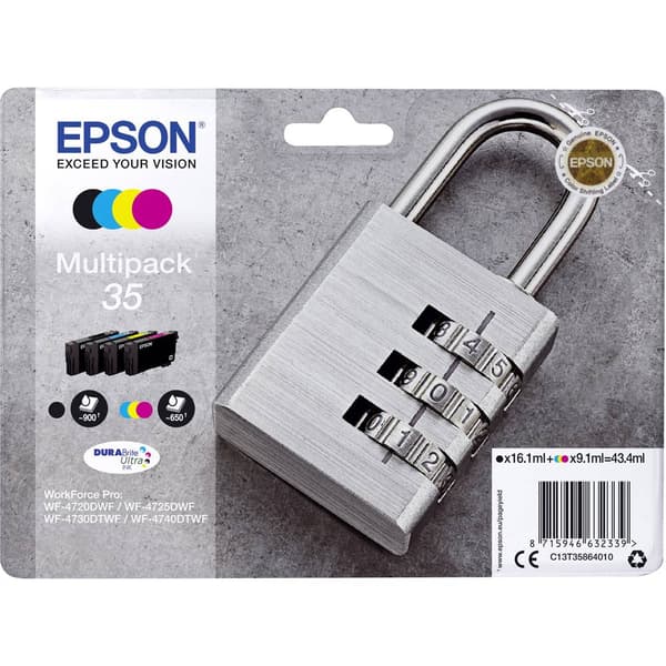 Epson Bläck T3586, 35 Original Kombi-pack Svart, Cyan, Magenta, Gul C13T35864010