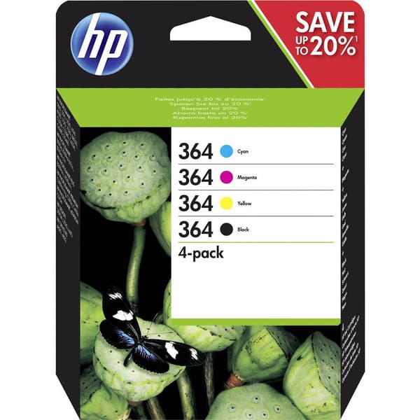 HP 364 Bläck Original Kombi-pack Svart, Cyan, Magenta, Gul N9J73AE Bläck