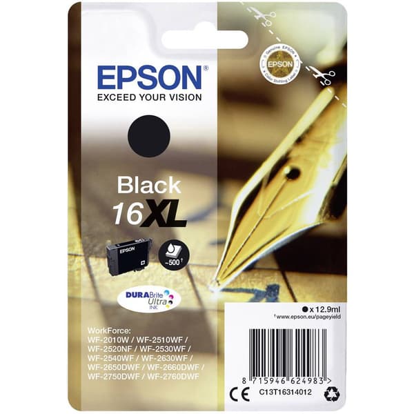 Epson Bläck T1631, 16XL Original Svart C13T16314012