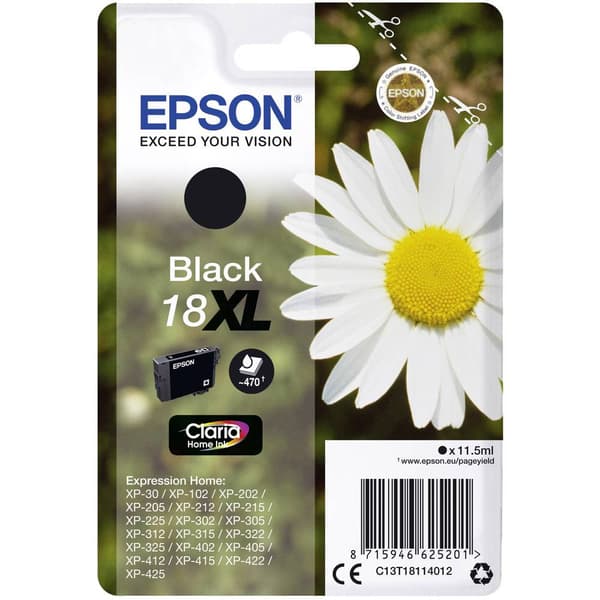 Epson Bläck T1811, 18XL Original Svart C13T18114012