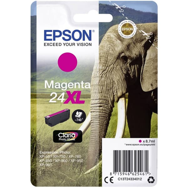 Epson Bläck T2433, 24XL Original Magenta C13T24334012