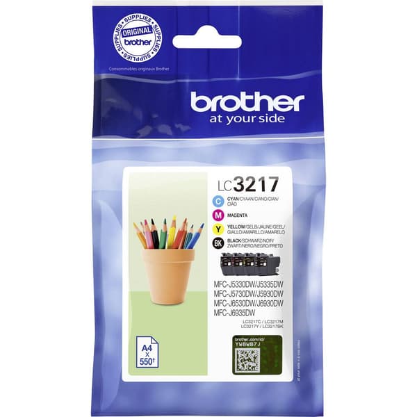 Brother Bläck LC-3217 VALDR Original Kombi-pack Svart, Cyan, Magenta, Gul LC3217VALDR