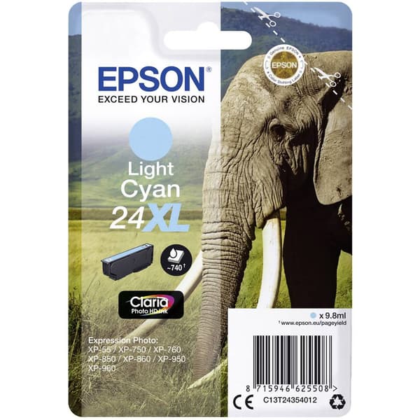 Epson Bläck T2435, 24XL Original Ljus cyan C13T24354012