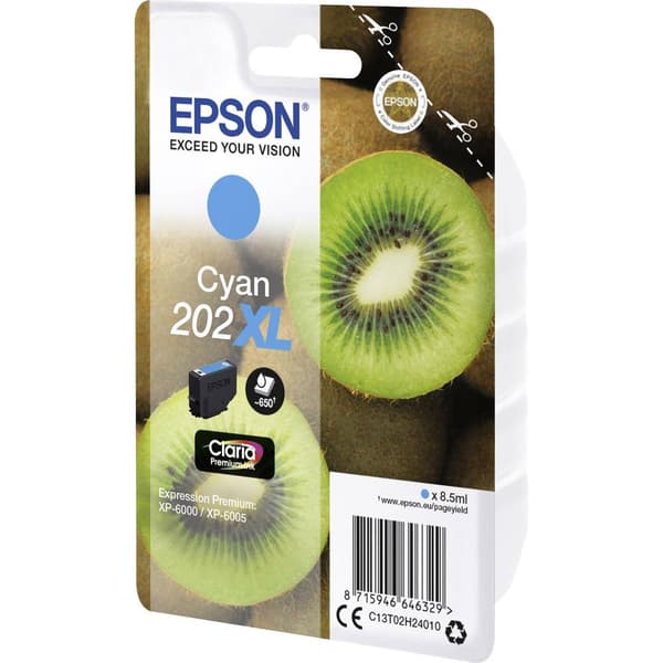 Epson Bläck T02H2, 202XL Original Cyan C13T02H24010