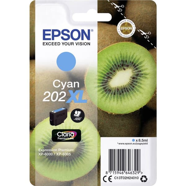 Epson Bläck T02H2, 202XL Original Cyan C13T02H24010