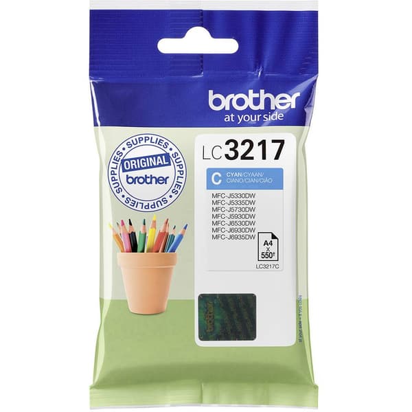 Brother Bläck LC-3217C Original Cyan LC3217C