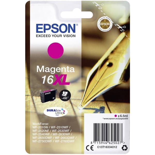 Epson Bläck T1633, 16XL Original Magenta C13T16334012