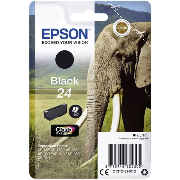 Epson Bläck T2421, 24 Original Svart C13T24214012