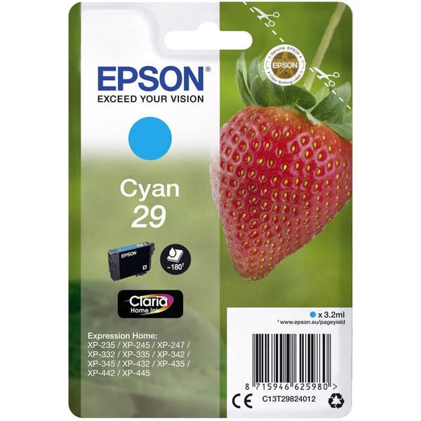 Epson Bläck T2982, 29 Original Cyan C13T29824012