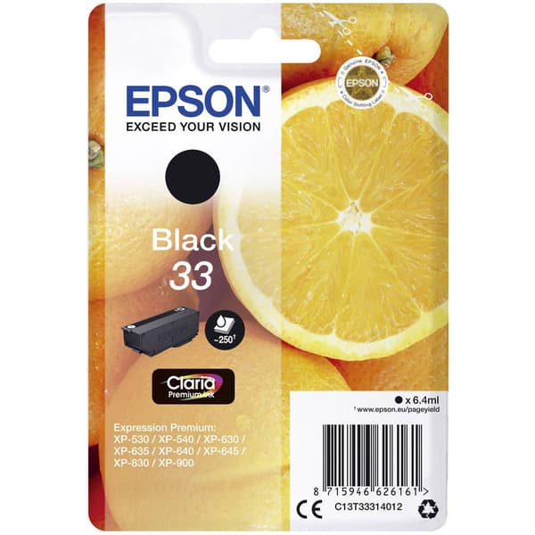 Epson Bläck T3331, 33 Original Svart C13T33314012