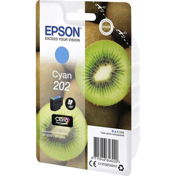 Epson Bläck T02F2, 202 Original Cyan C13T02F24010