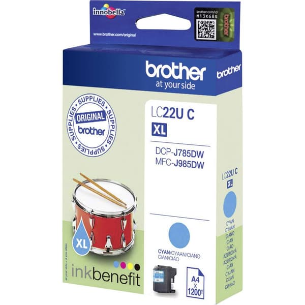 Brother Bläck LC-22U C Original Cyan LC22UC