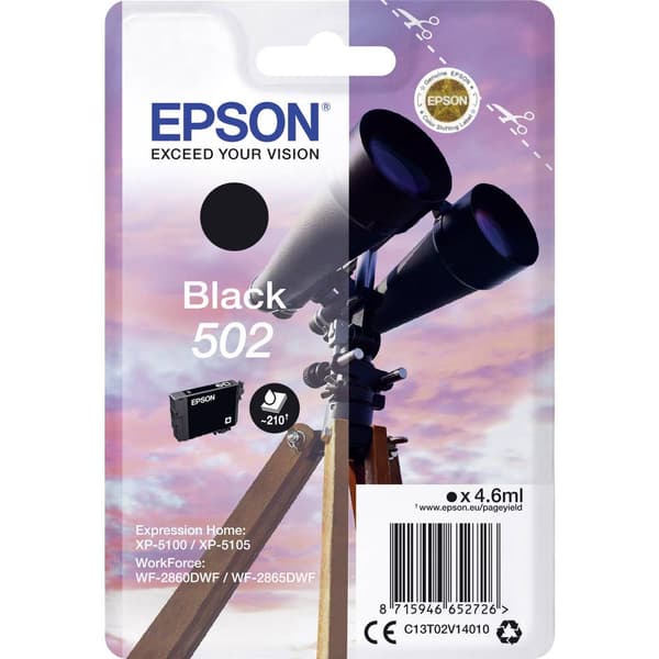 Epson Bläck T02V1, 502 Original Svart C13T02V14010