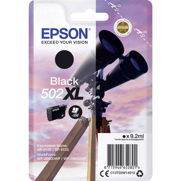 Epson Bläck T02W1, 502XL Original Svart C13T02W14010