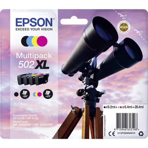 Epson Bläck T02W6, 502XL Original Kombi-pack Svart, Cyan, Magenta, Gul C13T02W64010