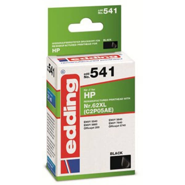 Edding Bläck Ersätter HP 62XL, C2P05AE Kompatibel Svart EDD-541 18-541