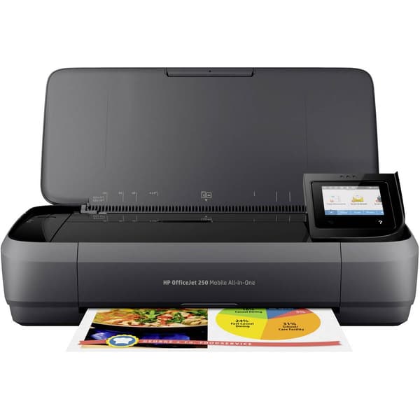 HP OfficeJet 250 All-in-One Multifunktionsskrivare Bläckstråleskrivare Färg A4 Skrivare, skannrar, kopiatorer Batteridr