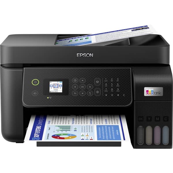 Epson EcoTank ET-4800 Multifunktionsskrivare A4 Skrivare, skanner, kopiator, fax ADF, Duplex, LAN, USB, WiFi, Bläcktank Svart