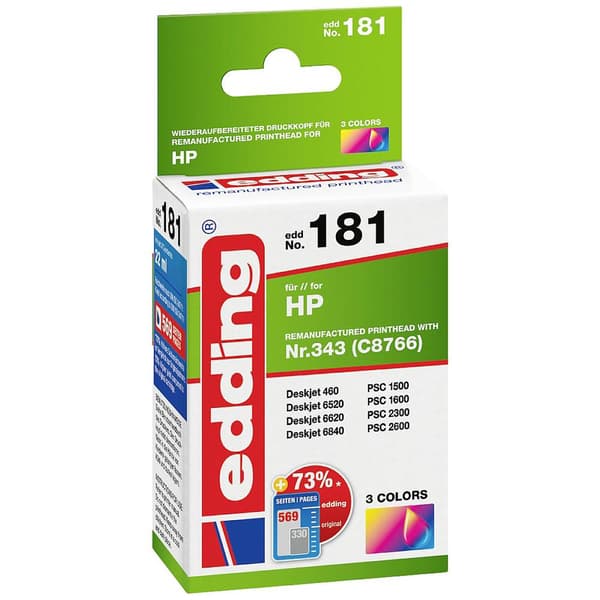 Edding Bläck Ersätter HP 343, C8766EE Kompatibel Färg EDD-181 18-181