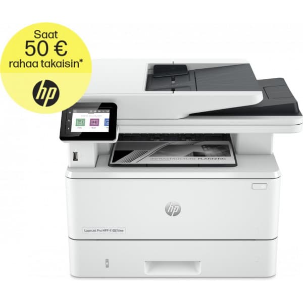 HP LaserJet Pro 4102fdw -printer (2Z624F), hvid Hvid