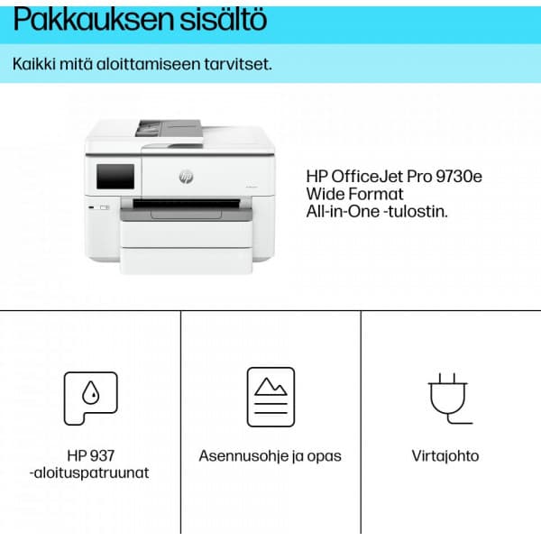 HP OfficeJet Pro 9730e Wide Format All-in-One -A3 multifunktionsprinter