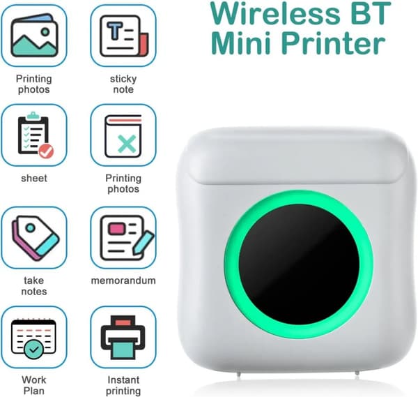 SiGN Miniskrivare Bluetooth 200 dpi Label Printer med en rulle - Vit